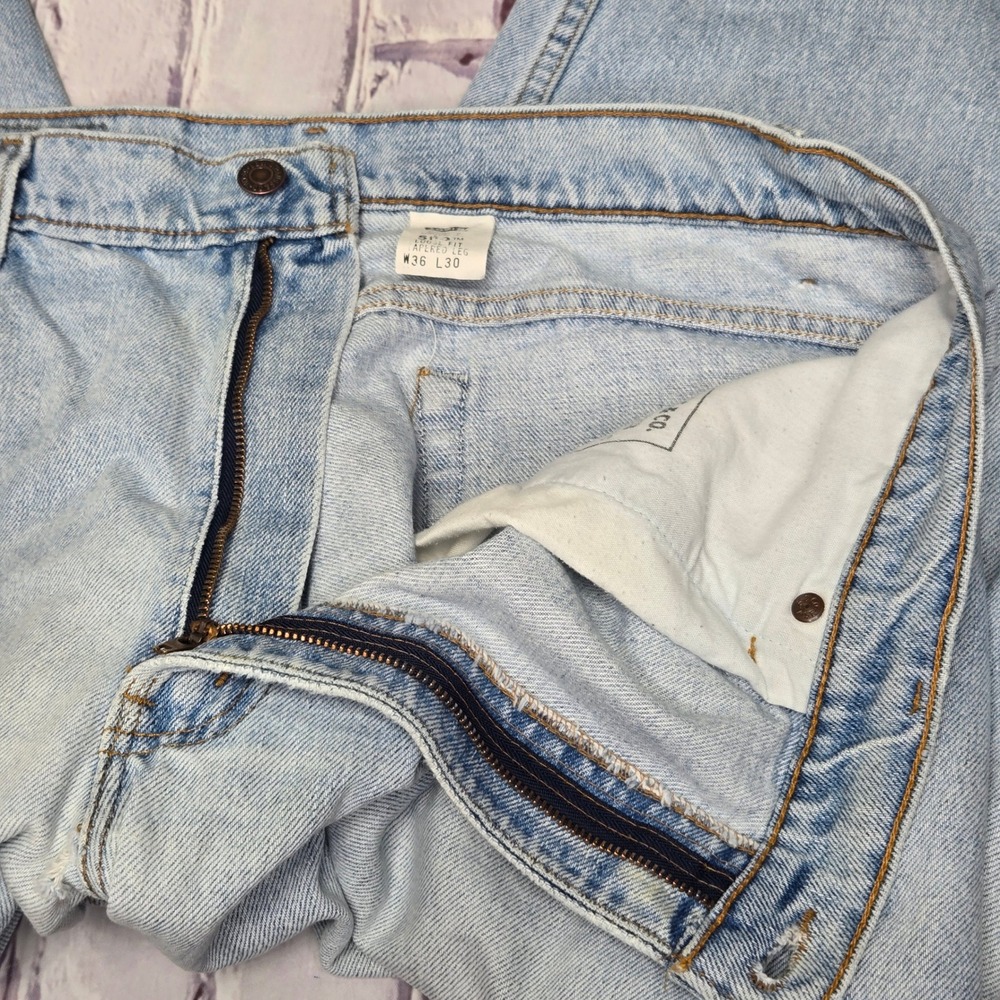 Vintage 90s Levis 560 Loose Fit Tapered Leg Jeans Men 36x30 Light Wash Denim USA - Picture 7 of 16